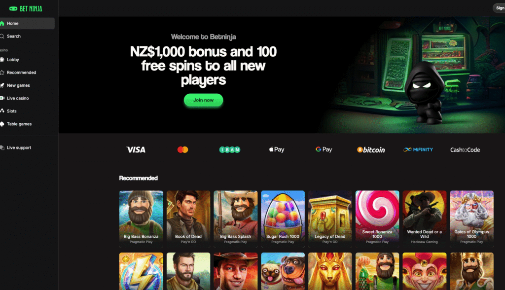 bet ninja homepage promotions
